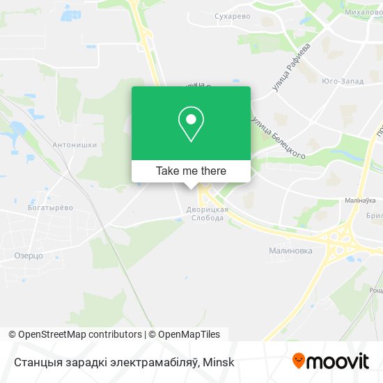 Станцыя зарадкі электрамабіляў map