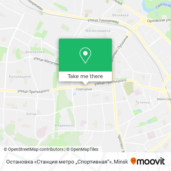 Остановка «Станция метро „Спортивная“» map