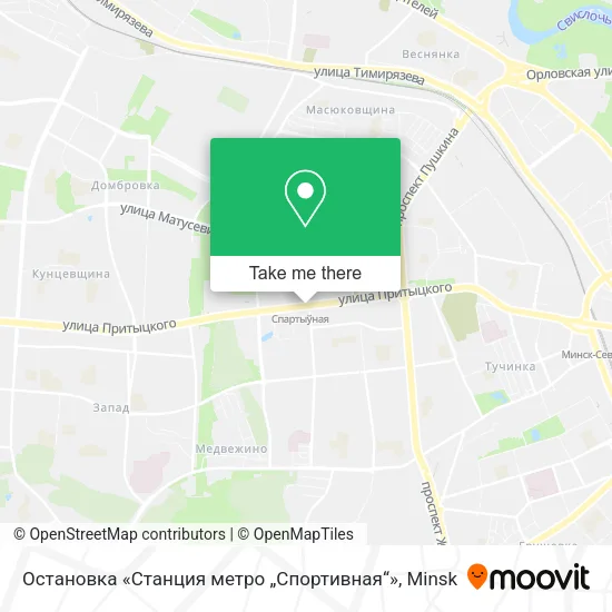 Остановка «Станция метро „Спортивная“» map