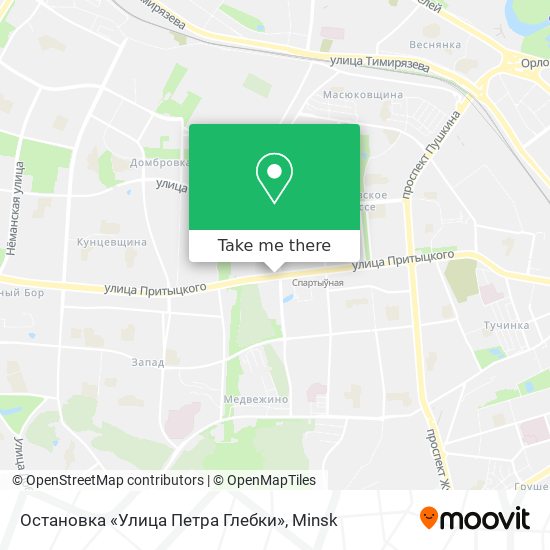 Остановка «Улица Петра Глебки» map