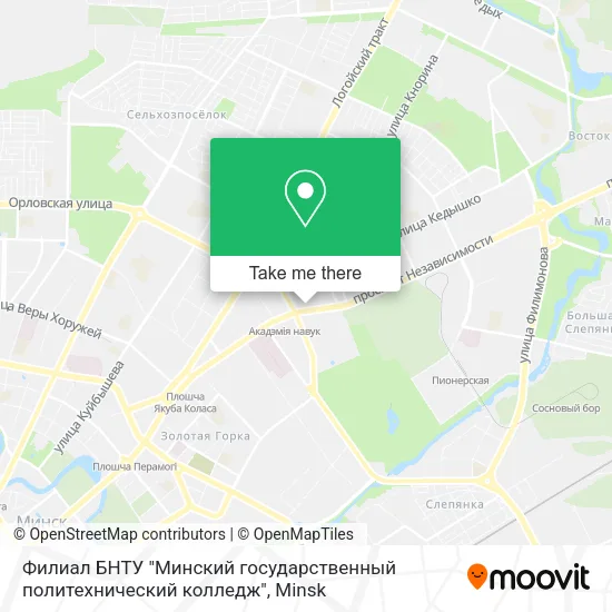 Филиал БНТУ "Минский государственный  политехнический колледж" map