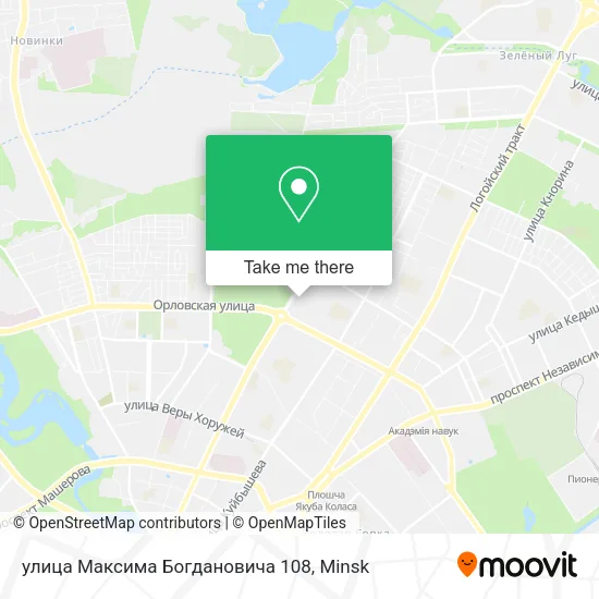 улица Максима Богдановича 108 map
