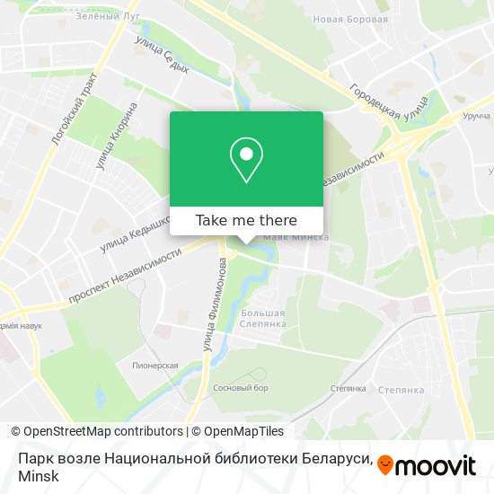 Парк возле Национальной библиотеки Беларуси map