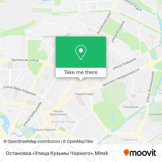 Остановка «Улица Кузьмы Чорного» map