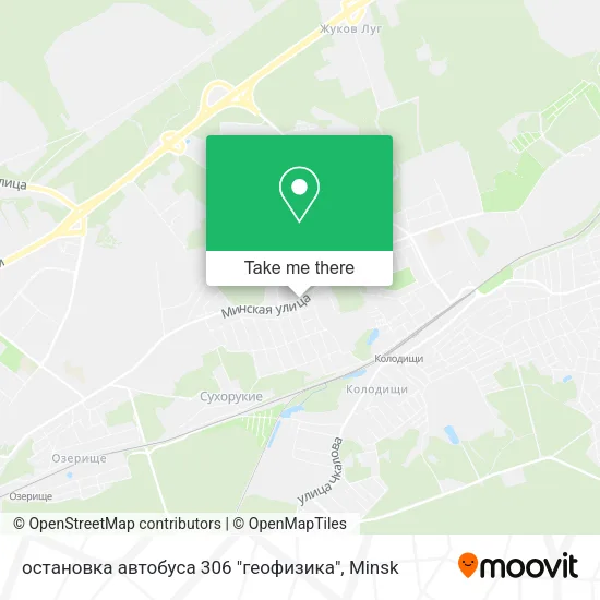 остановка автобуса 306 "геофизика" map