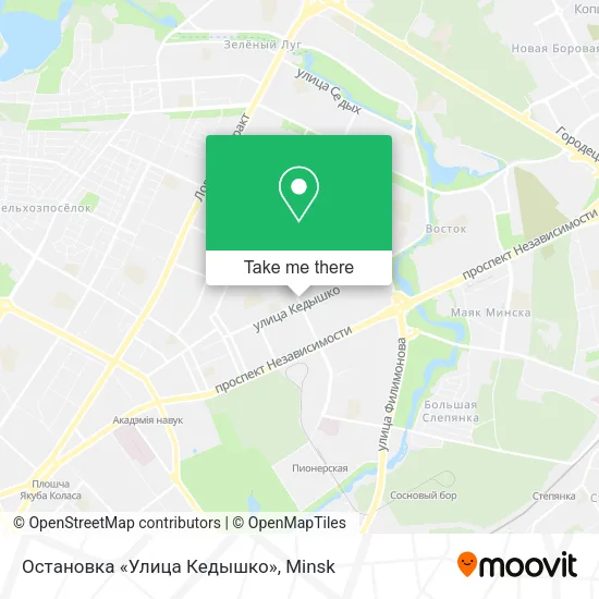 Остановка «Улица Кедышко» map
