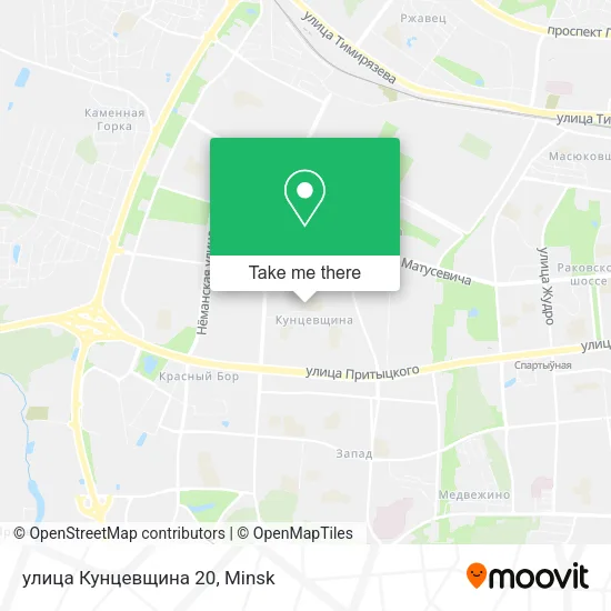 улица Кунцевщина 20 map