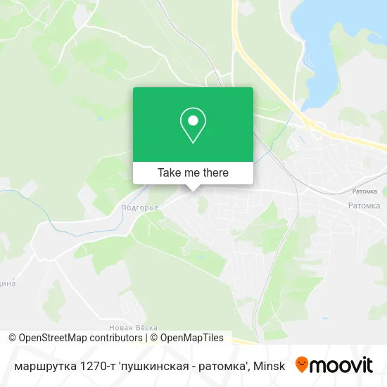 маршрутка 1270-т 'пушкинская - ратомка' map