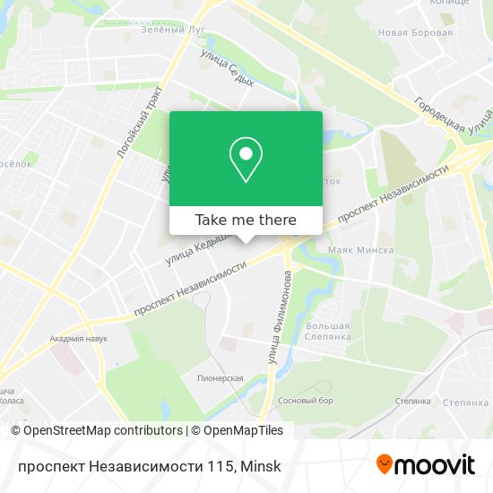 проспект Независимости 115 map