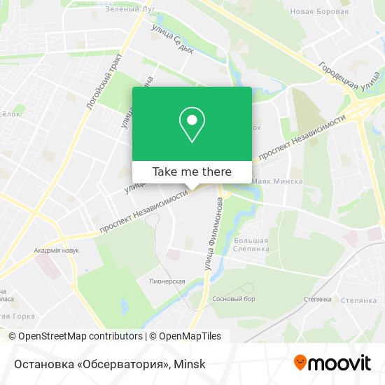 Остановка «Обсерватория» map