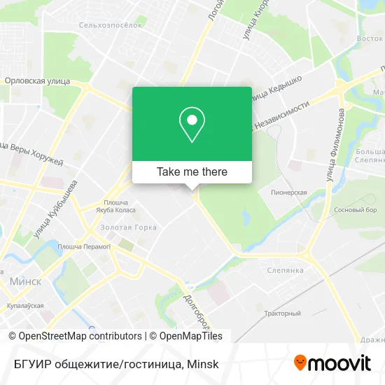 БГУИР общежитие/гостиница map