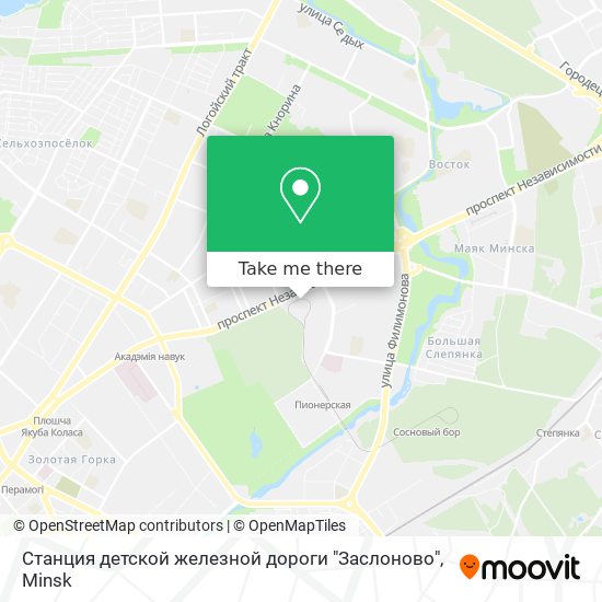 Станция детской железной дороги "Заслоново" map