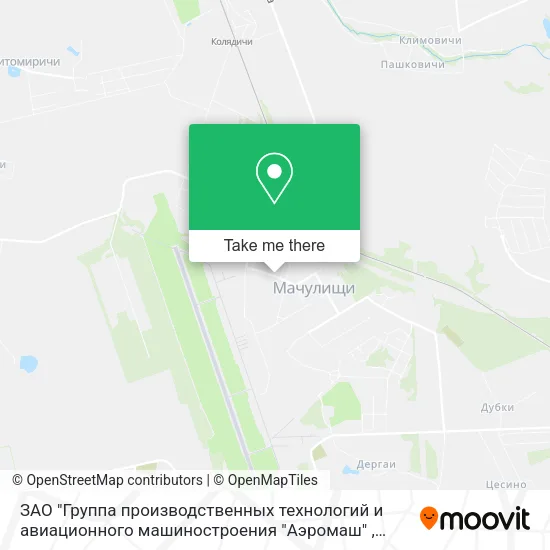 ЗАО "Группа производственных технологий и авиационного машиностроения "Аэромаш" map