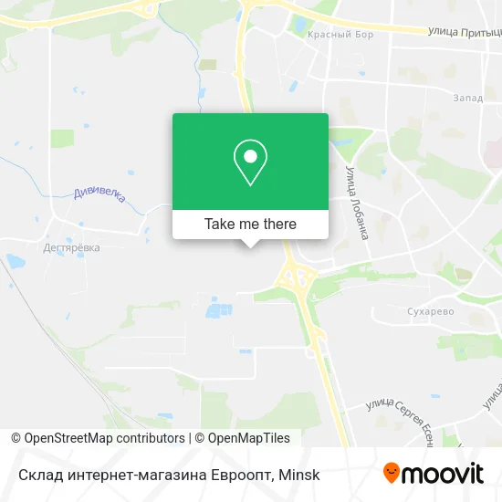 Склад интернет-магазина Евроопт map