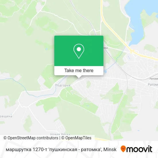 маршрутка 1270-т 'пушкинская - ратомка' map