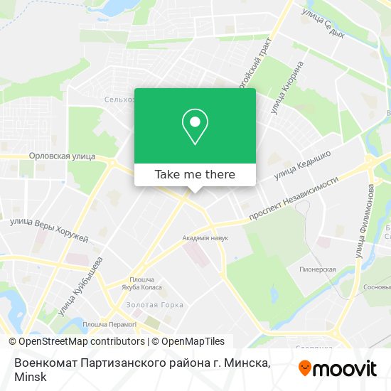 Военкомат Партизанского района г. Минска map