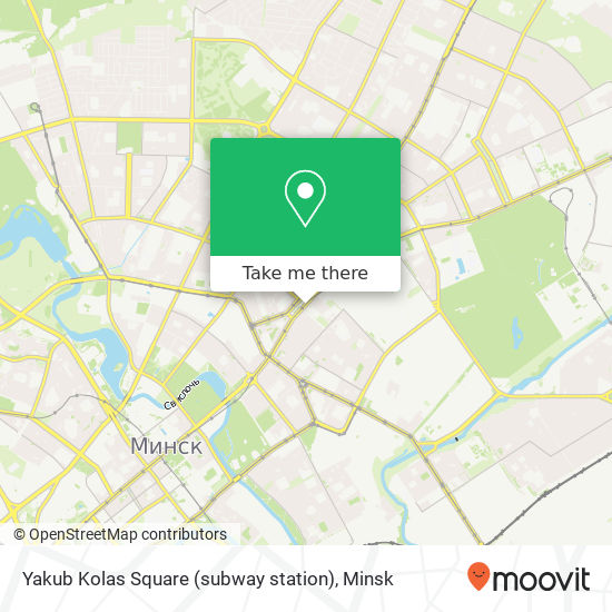 Yakub Kolas Square (subway station) map