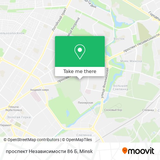 проспект Независимости 86 Б map