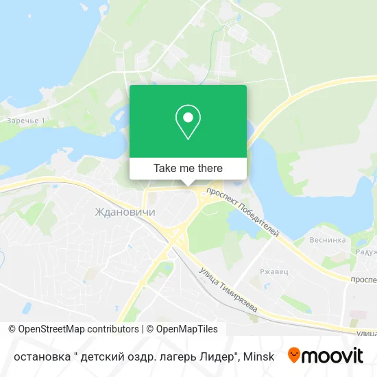 остановка " детский оздр. лагерь Лидер" map