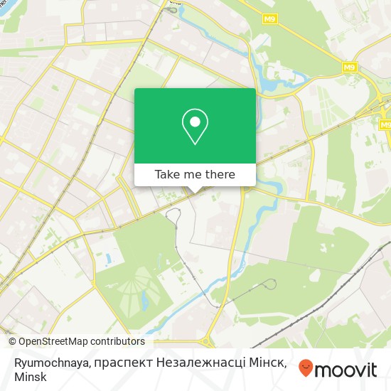 Ryumochnaya, праспект Незалежнасці Мінск map