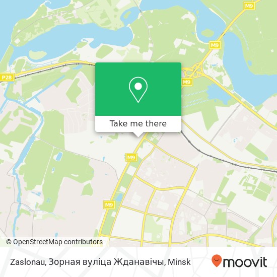 Zaslonau, Зорная вуліца Жданавічы map