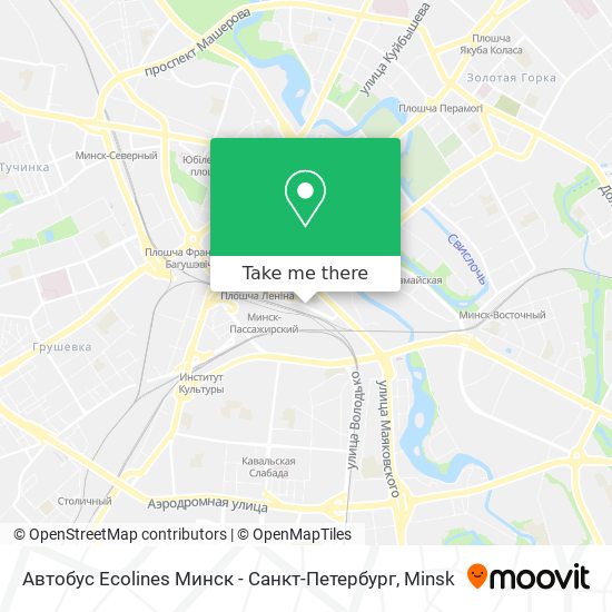 Автобус Ecolines Минск - Санкт-Петербург map