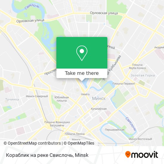 Кораблик на реке Свислочь map