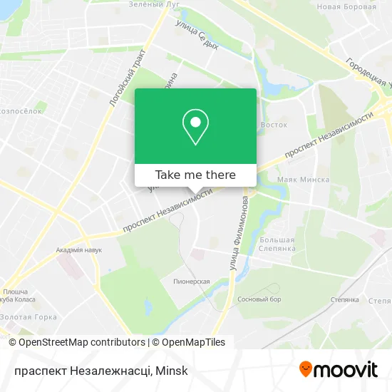 праспект Незалежнасці map