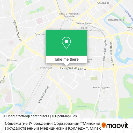 Общежитие Учреждения Образования ""Минский Государственный Медицинский Колледж"" map