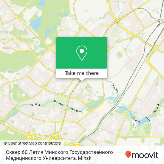 Сквер 60 Летия Минского Государственного Медицинского Университета map