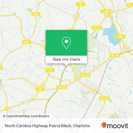 Mapa de North Carolina Highway Patrol-Meck