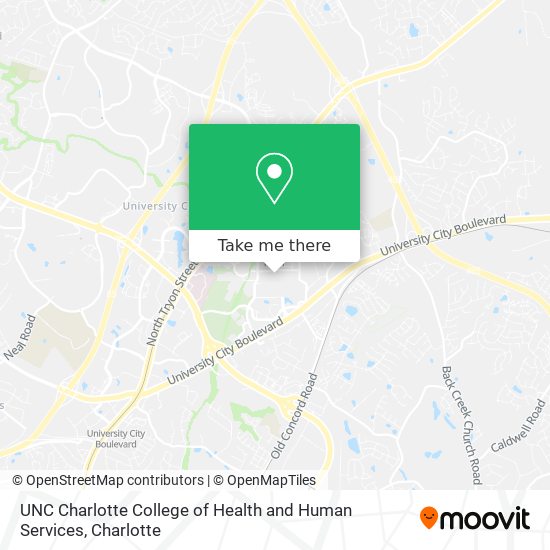 UNC Charlotte College of Health and Human Services map