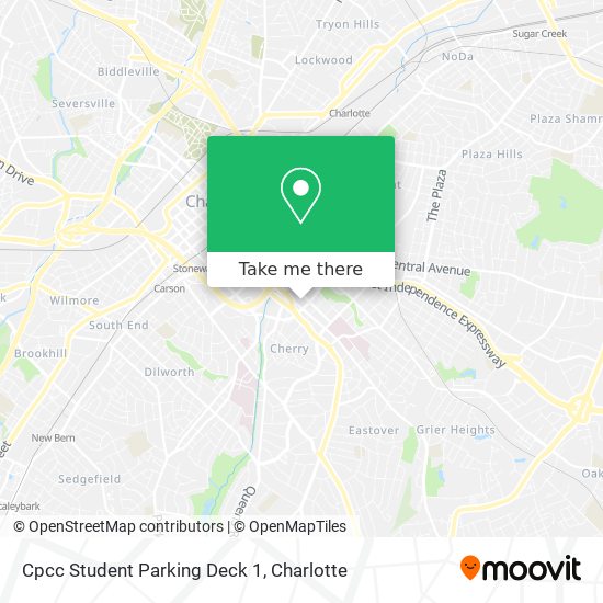 Cpcc Student Parking Deck 1 map