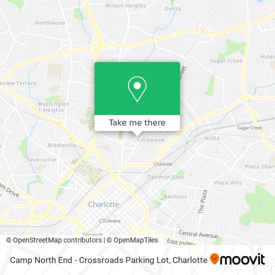 Camp North End - Crossroads Parking Lot map