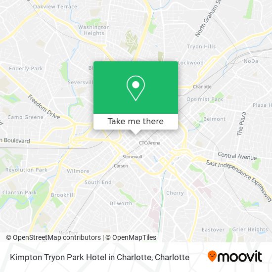 Mapa de Kimpton Tryon Park Hotel in Charlotte