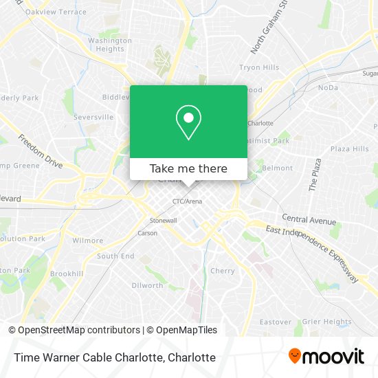 Mapa de Time Warner Cable Charlotte