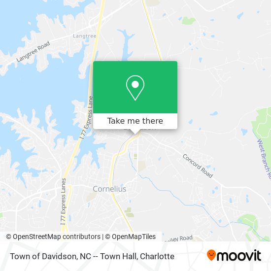 Town of Davidson, NC -- Town Hall map