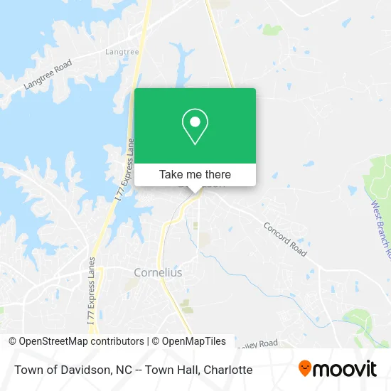 Town of Davidson, NC -- Town Hall map