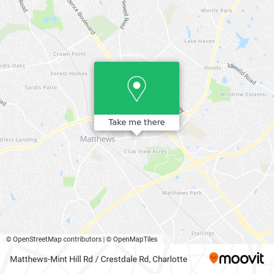Matthews-Mint Hill Rd / Crestdale Rd map