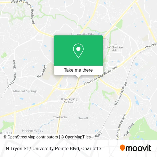 N Tryon St / University Pointe Blvd map