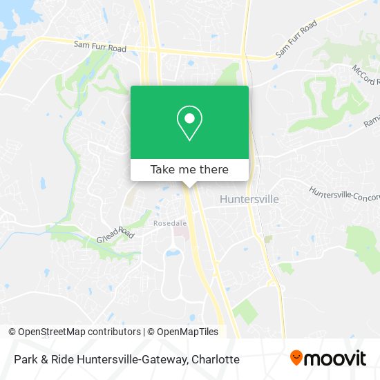 Mapa de Park & Ride Huntersville-Gateway