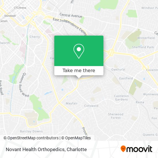 Mapa de Novant Health Orthopedics