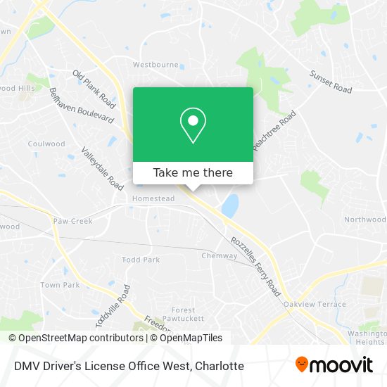 DMV Driver's License Office West map