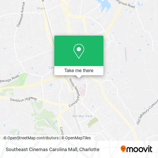 Mapa de Southeast Cinemas Carolina Mall