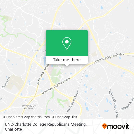 UNC-Charlotte College Republicans Meeting map
