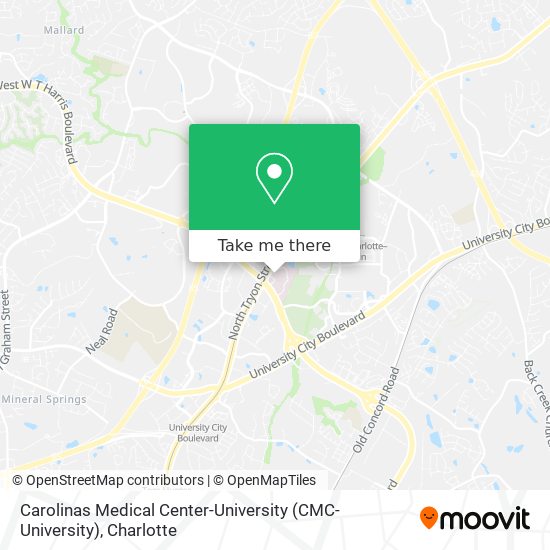 Carolinas Medical Center-University (CMC-University) map