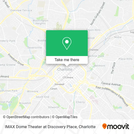 IMAX Dome Theater at Discovery Place map