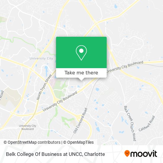 Belk College Of Business at UNCC map