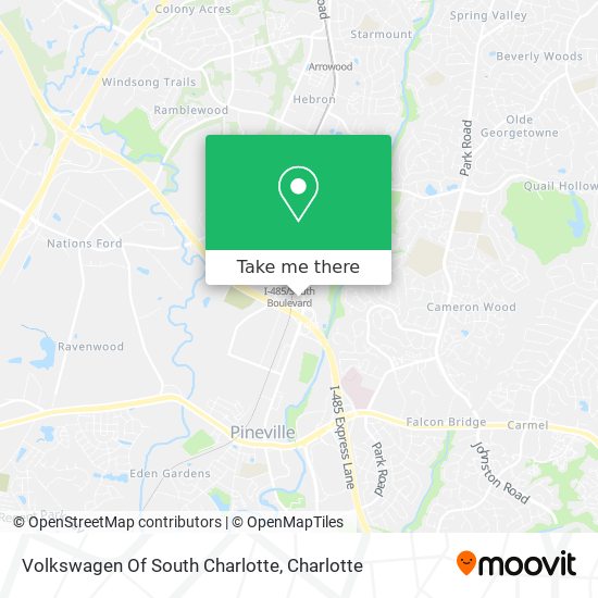 Volkswagen Of South Charlotte map