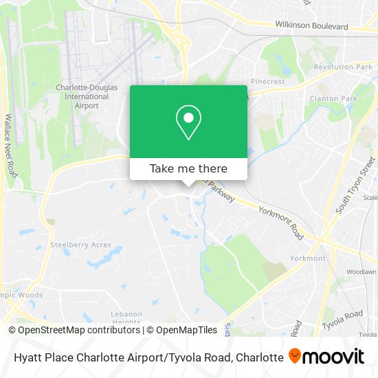 Hyatt Place Charlotte Airport / Tyvola Road map
